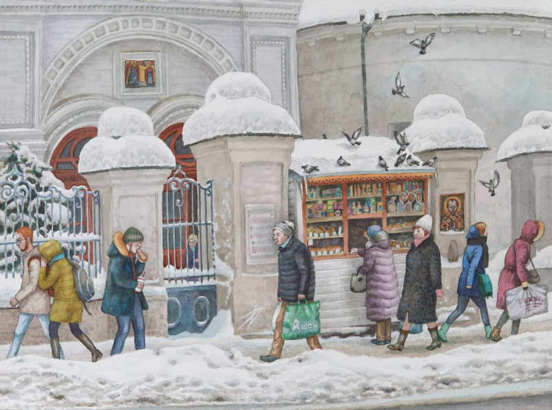 нарисовать москву