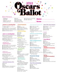 Free Printable Oscar Ballot 2022 Customize And Print