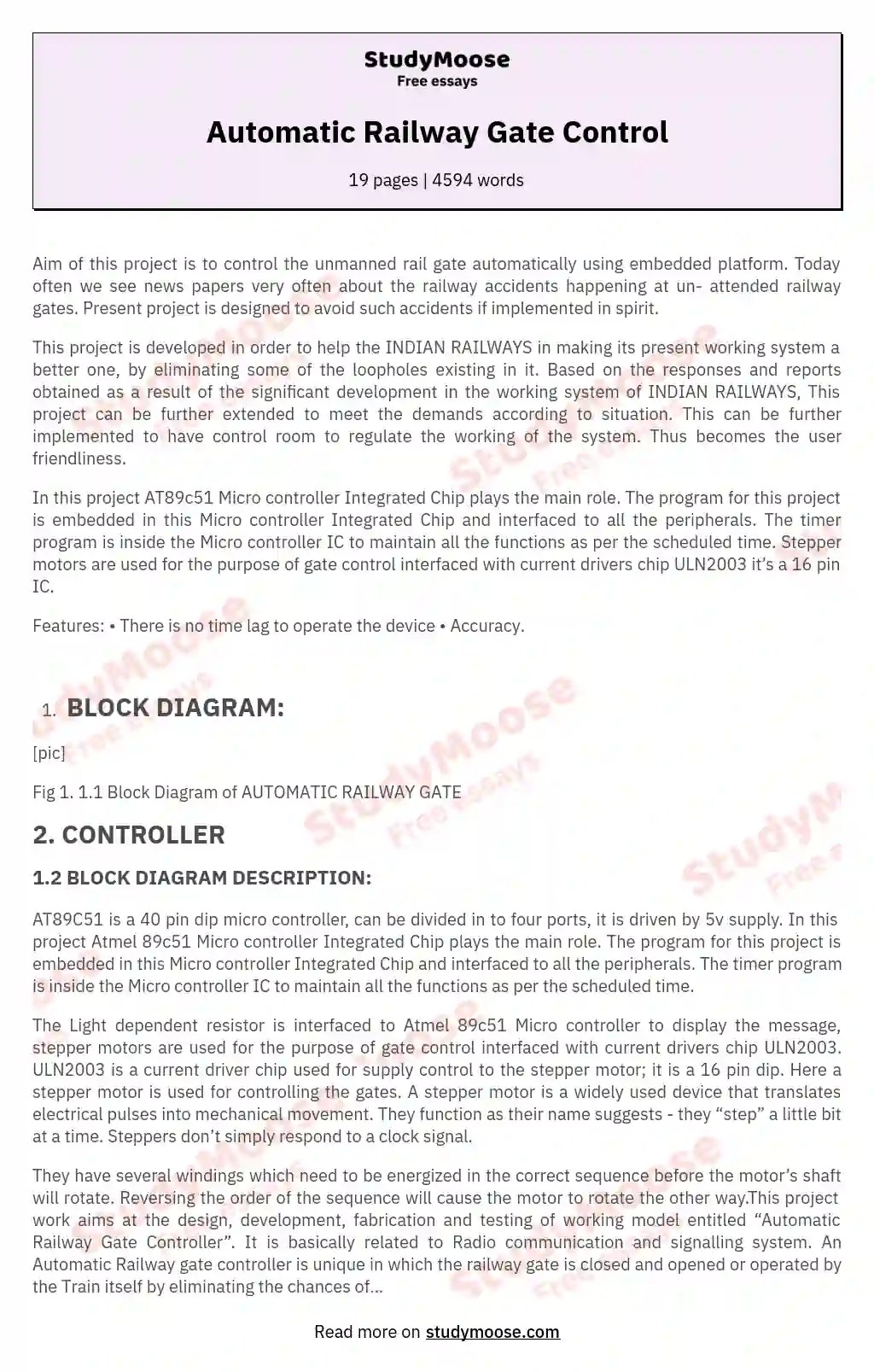 Circuit Diagram For Microcontroller 8051 Interface With Railway Model