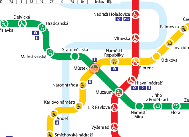 Mustek Station Map Prague Metro