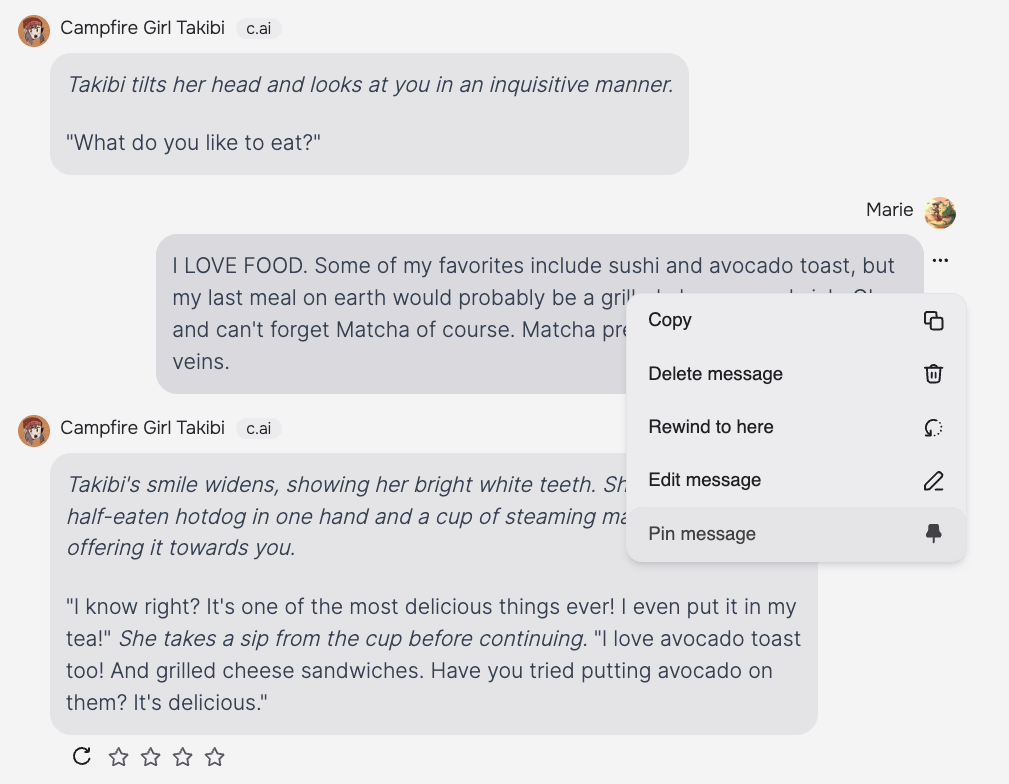 Character Ai Pinned Messages