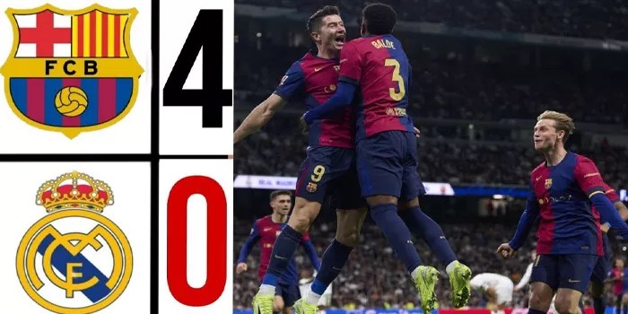 Liga Spanyol – Real Madrid Harus Menerima Kenyataan Usai Dikalahkan Barcelona Dengan Skor Telak 4-0 Tanpa Balas
