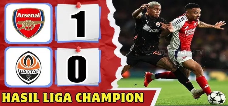 Liga Champions 2024: Shakhtar Donetsk vs Arsenal Hasil Skor 1-0