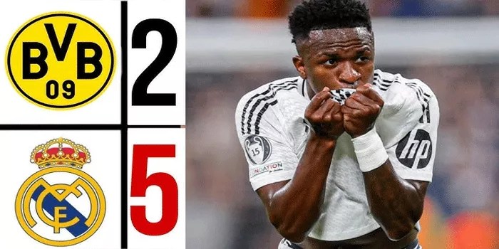 Real Madrid Guncang Borussia Dortmund 5-2, Kemenangan Gemilang di Liga Champions