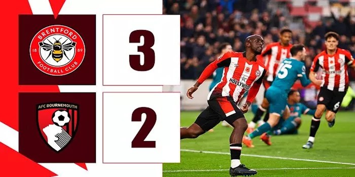 Hasil Pertandingan Brentford 3-2 Bournemouth, 09 November 2024