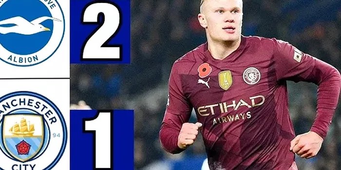 Manchester City Menyerah Lawan Brighton 2-1 di Etihad