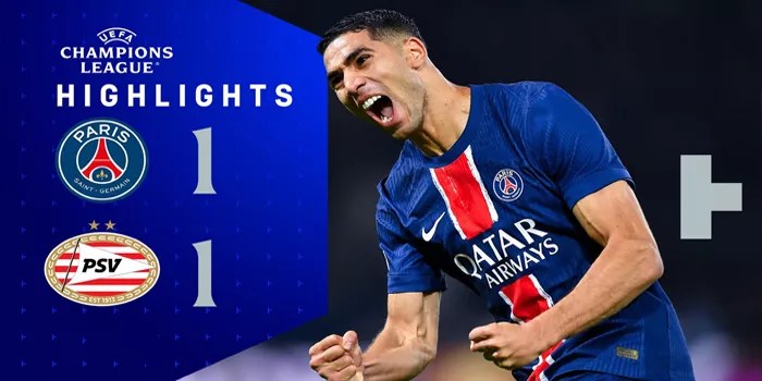 PSG Ditahan Imbang PSV 1-1 di UEFA Champions League