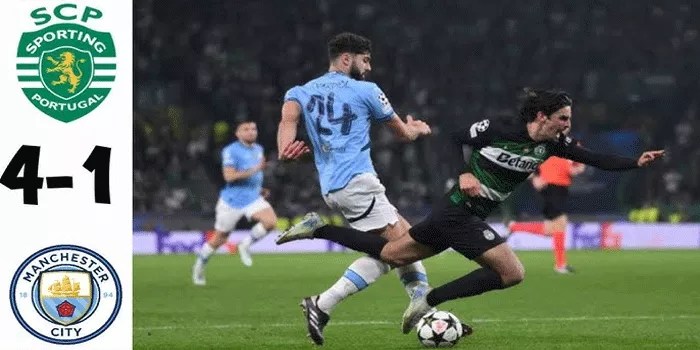 Sporting Lisbon Hancurkan Man City 4-1, Kejutan Besar di Liga Champions
