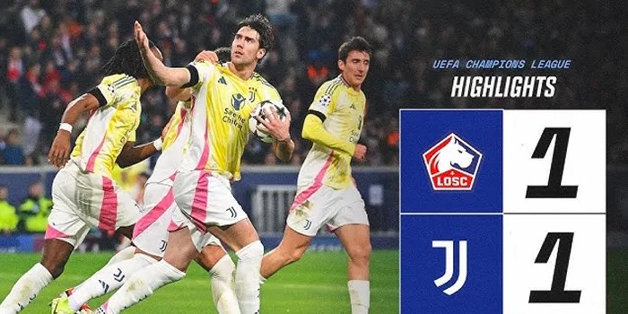 Juventus vs Lille: Diakhiri Dengan Agregat 1-1 Imbang
