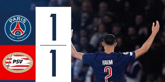 Drama di Paris, PSG Ditahan Imbang PSV 1-1 di Liga Champions
