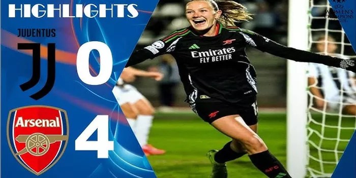 Hasil Pertandingan Juventus FC 0-4 Arsenal Women, 13 Nov 2024
