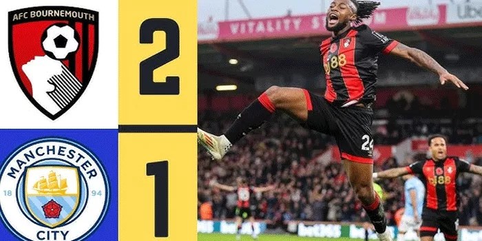 Bournemouth Kejutkan Manchester City Dengan Kemenangan 2-1 di Vitality Stadium