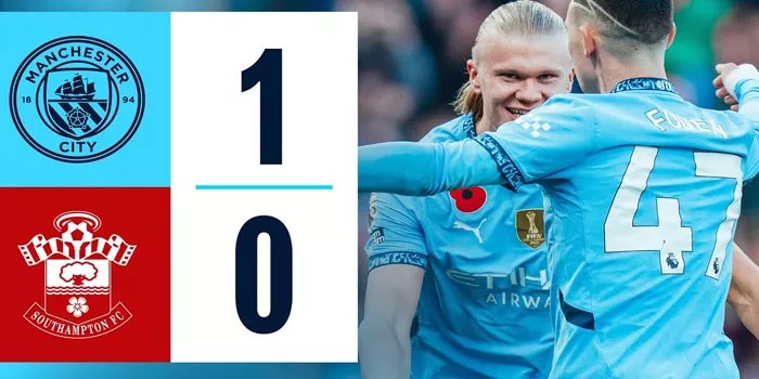Manchester City vs Southampton: Pertandingan Ketat Berakhir Tipis 1-0