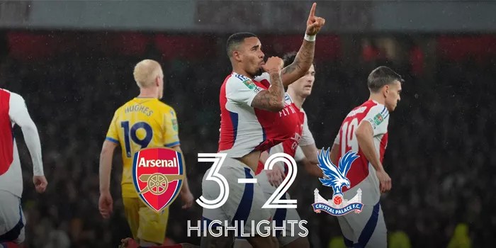 Arsenal 3-2 Crystal Palace: Hat-Trick Gabriel Jesus di Babak Kedua