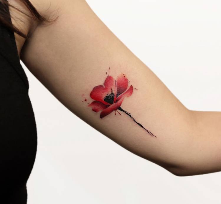 60 Beautiful Poppy Tattoo Designs And Meanings | Tattooadore 693_x_750_jpg