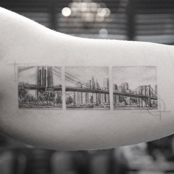 25 Cityscape Tattoos Of The World's Most Beautiful Skylines - Tattooblend 596_x_595_jpg