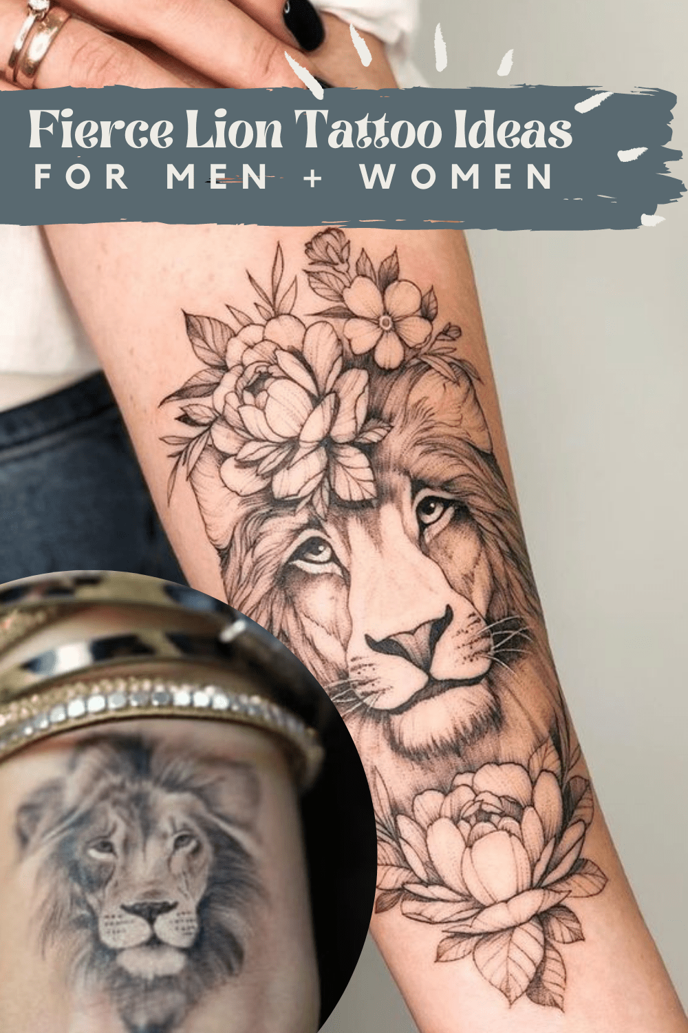 Fierce Lion Tattoo Ideas For Women + Men - Tattooglee 1500_x_1000_png