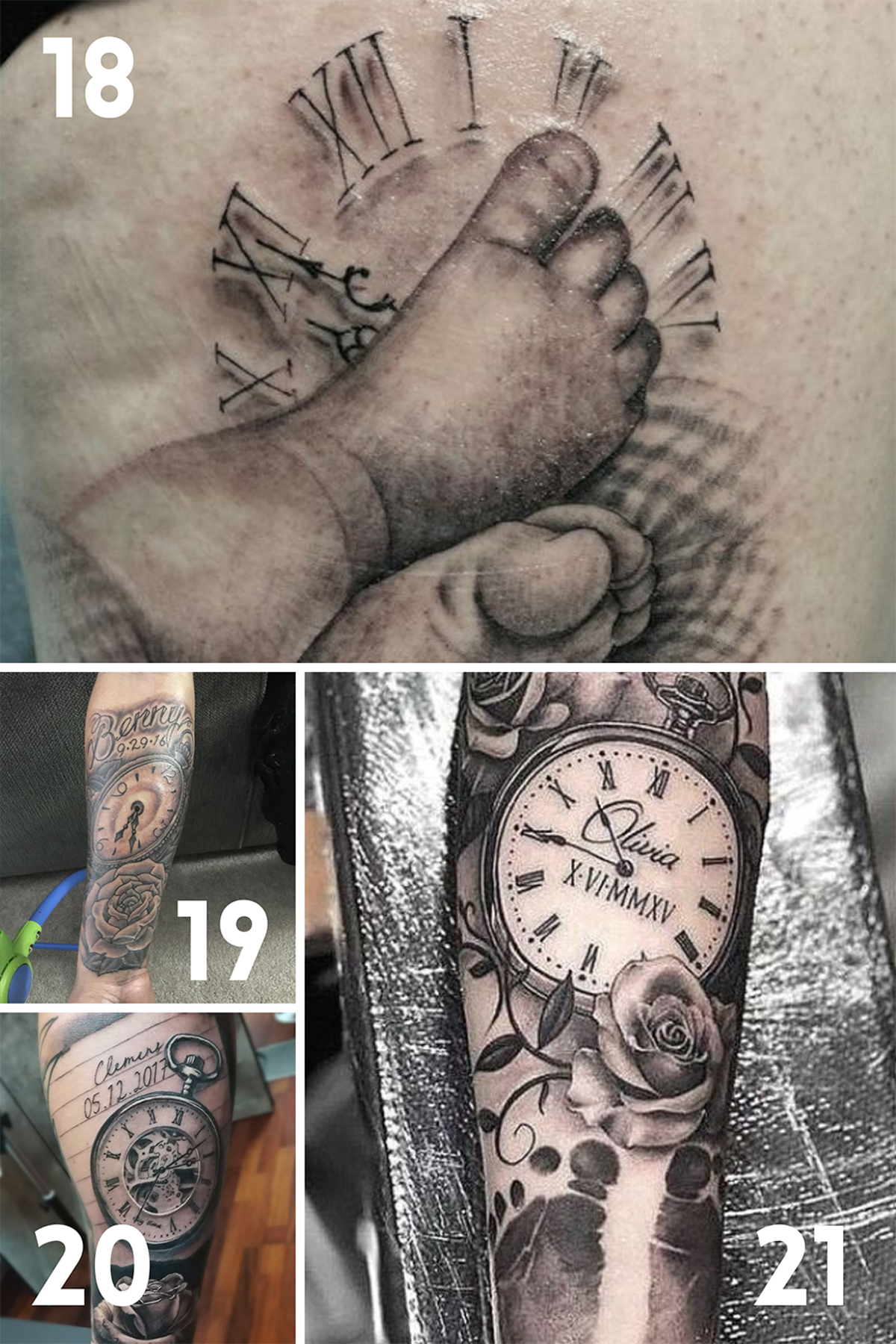 25 Classic Birth Clock Tattoos + Design Inspiration - Tattooglee 1800_x_1200_jpg