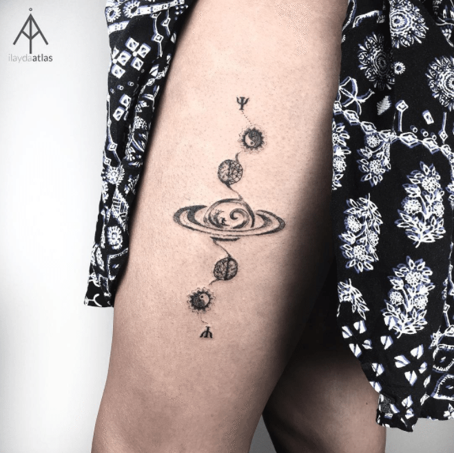 Abstract Planets Tattoo - Tattoogrid.net 658_x_659_png