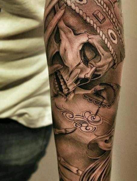 50 Drop Dead Gorgeous Santa Muerte Tattoos 600_x_455_jpg