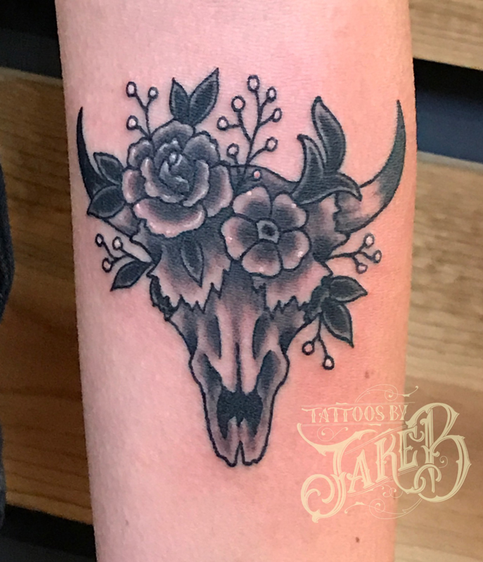 Cow Skull Tattoo - Tattoos By Jake B 800_x_687_jpg