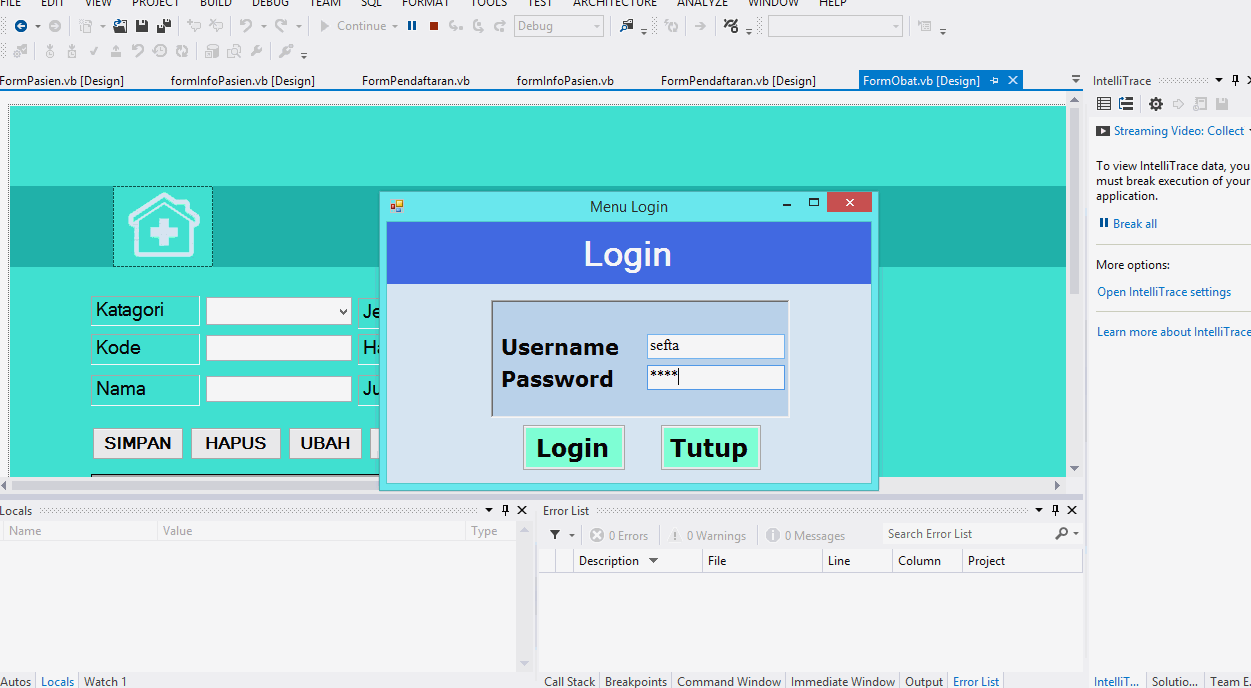 Membuat Program Aplikasi Sistem Informasi Rumah Sakit “RS.ASIH” Berbasis  Dekstop Terkoneksi Database Menggunakan Visual Studio.Net – Developer  Webmaster