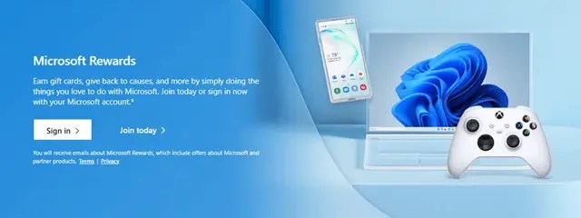 Sign up for microsoft rewards