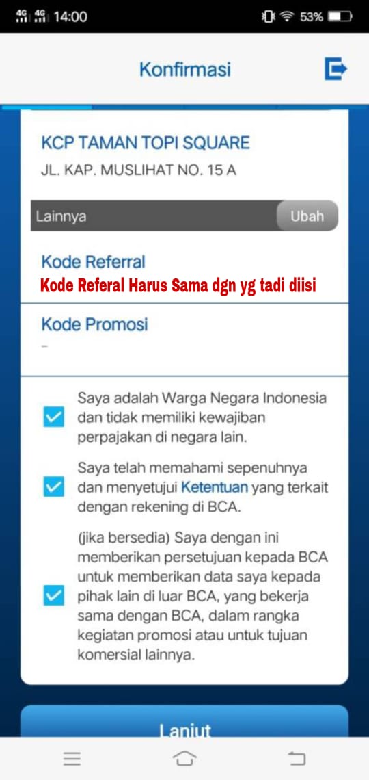 PEMBUATAN REKENING BCA | TEGUH