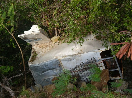 abandoned fridge