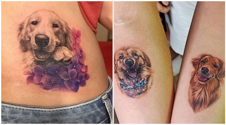 12 Realistic Dog Tattoo Ideas For Golden Retriever Lovers - The Goldens Club 415_x_751_jpg