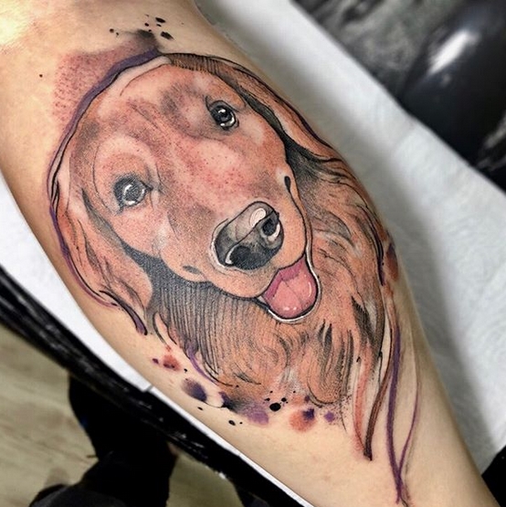 12 Realistic Dog Tattoo Ideas For Golden Retriever Lovers - The Goldens Club 555_x_554_jpg