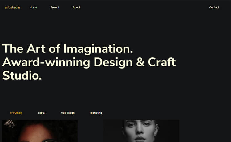 Art Studio Free Bootstrap 4 Html5 Responsive Portfolio Website Template