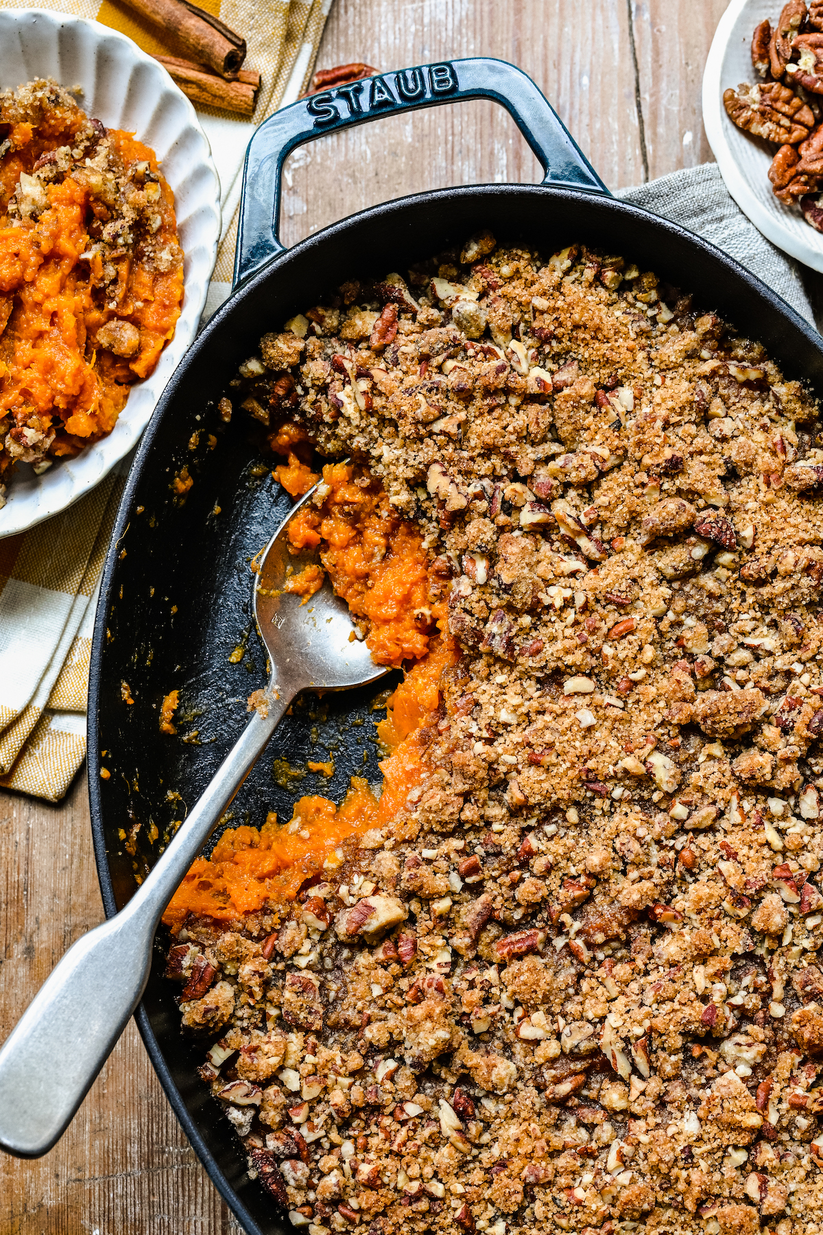 Sweet Potato Casserole With Brown Sugar And Pecan Topping