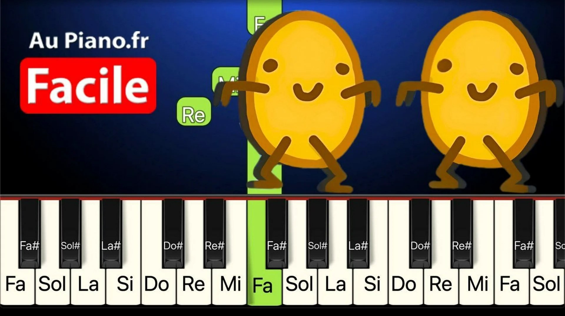 Nous Sommes Les Patates – Piano FACILE Paroles + Instrumental Karaoké