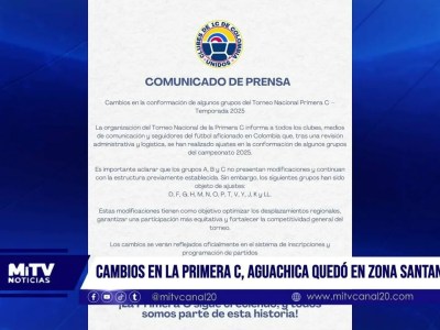 Cambios en la primera c, Aguachica quedó en zona Santander