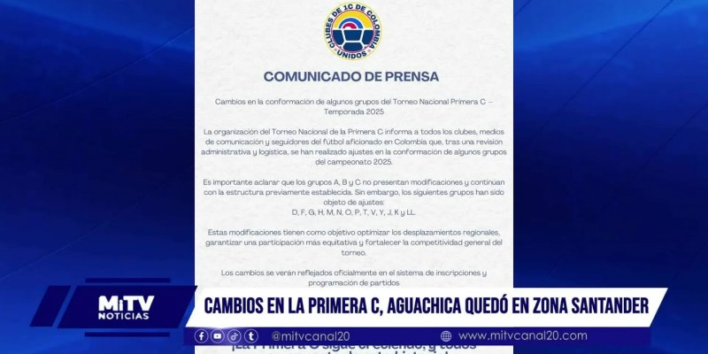 Cambios en la primera c, Aguachica quedó en zona Santander