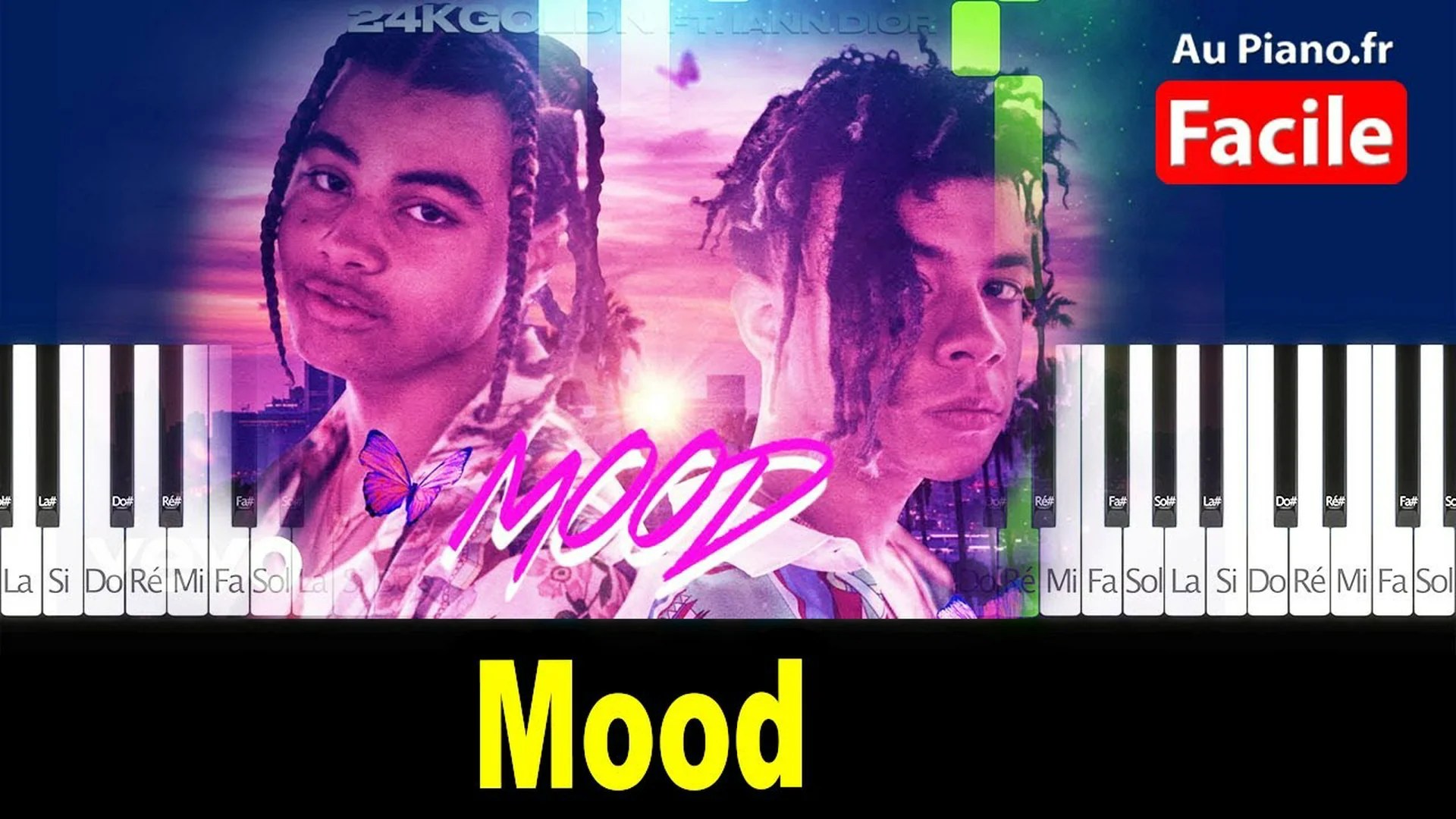 24kGoldn Mood ft. iann dior – Piano Cover Tutorial Instrumental