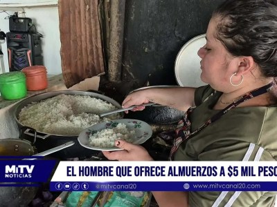 El hombre que ofrece almuerzos a  mil pesos en Aguachica