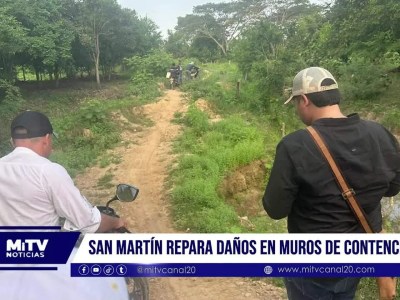 San Martín repara daños en muros de contención