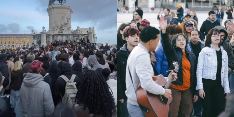 Centenas de jovens se reúnem para adorar em praça de Portugal: “Fome pela presença”