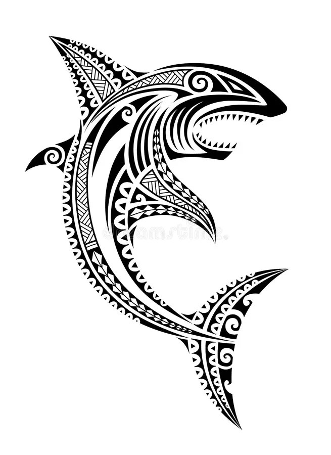 Shark Fish Maori Polynesian Tattoo Style. Tribal Ethno Style Vector Sketch. Stock Vector - Illustration Of Sketch, Text: 209091627 900_x_654_jpg
