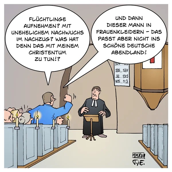 Christmette Karikatur Von Timo Essner