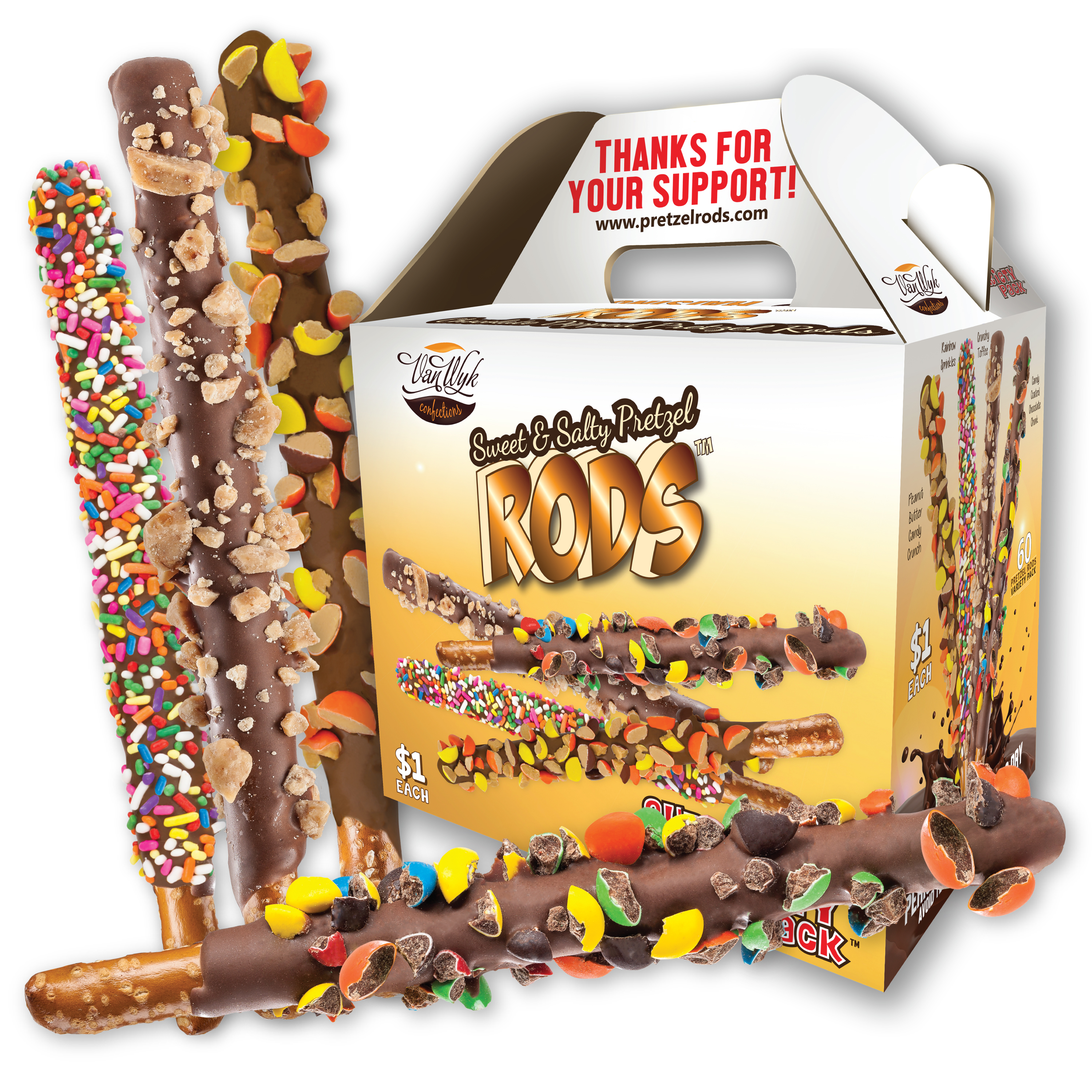 $1 Original Variety Pretzel Rods - Tom-Wat Fundraising Pretzel fundraiser