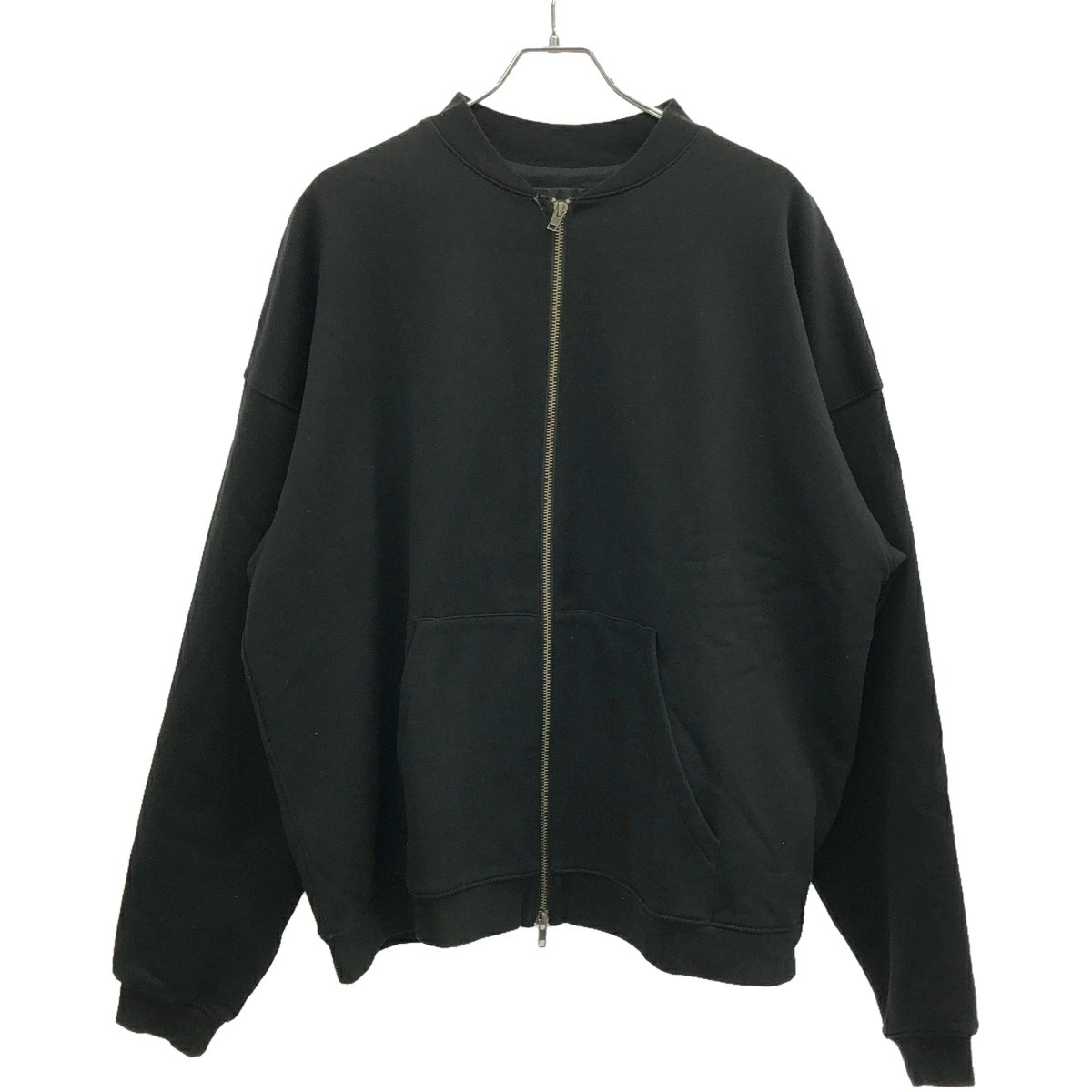 ANN DEMEULEMEESTER アンドゥムルメステール 19SS グラフィックプリントジップアップスウェットブルゾン ブラック XS 【中古】