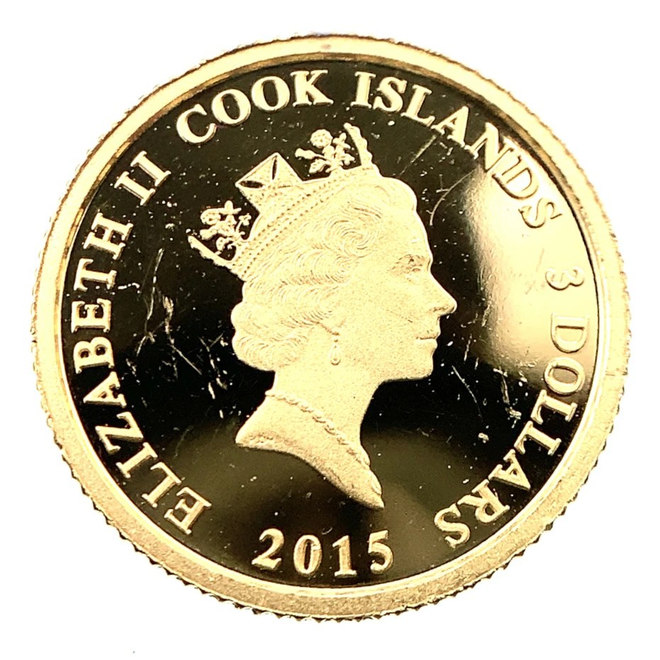 スヌーピー金貨 ディズニー 65周年 クック諸島 2015年 1.2g 24金 純金 125オンス イエローゴールド コレクション Gold スヌーピー 金貨