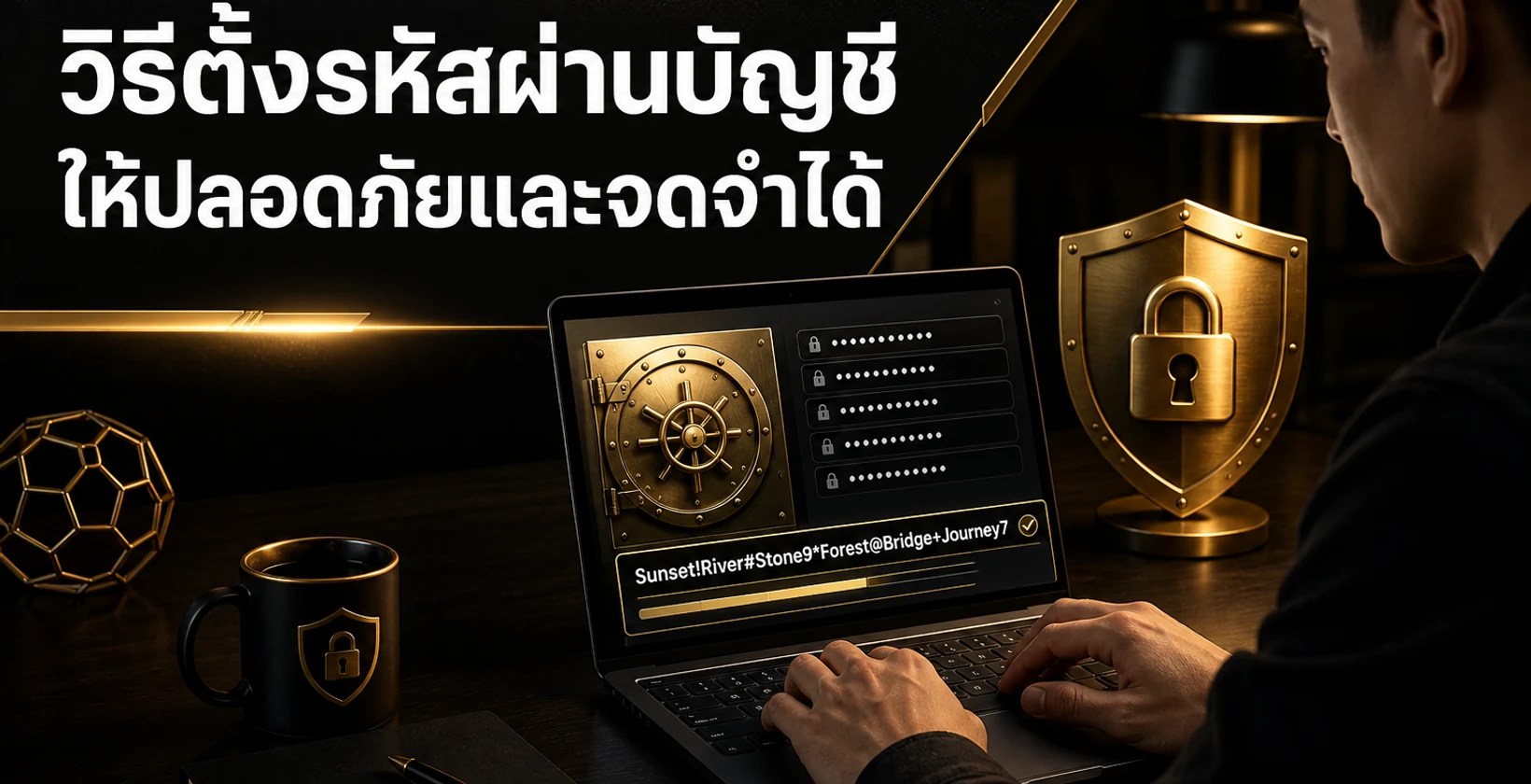 ตั้งรหัสผ่านที่ยาว ไม่ซ้ำ และจดจำได้โดยไม่ใช้ข้อมูลส่วนตัว