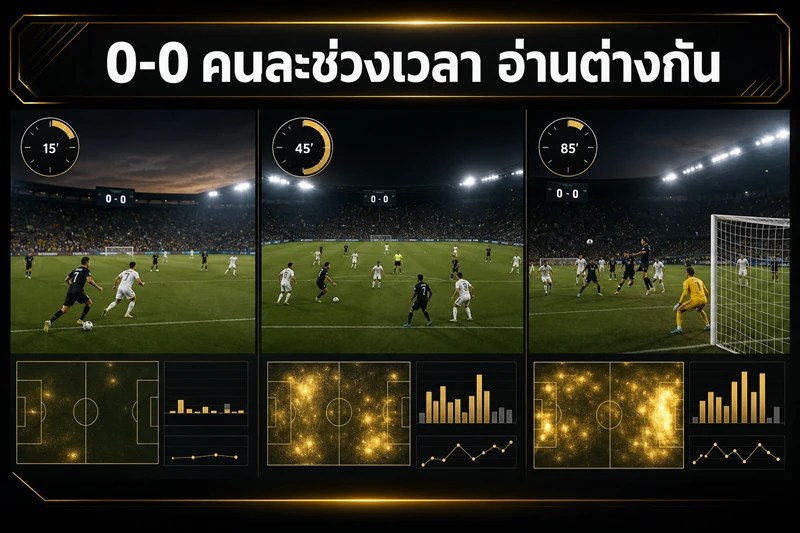 0-0 นาทีต้นเกมกับท้ายเกมมีเวลาและข้อมูลสะสมต่างกัน