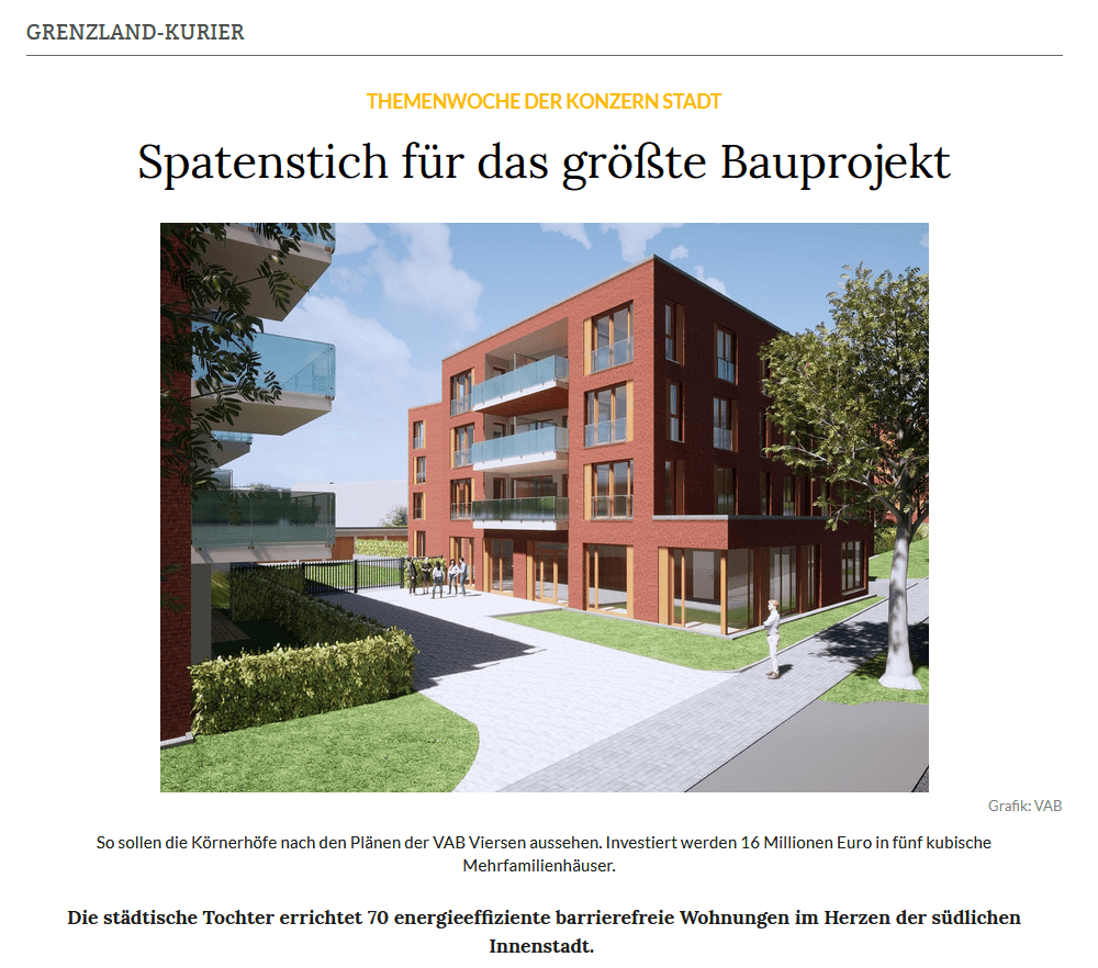 Spatenstich Fur Das Grosste Bauprojekt Vab Viersen