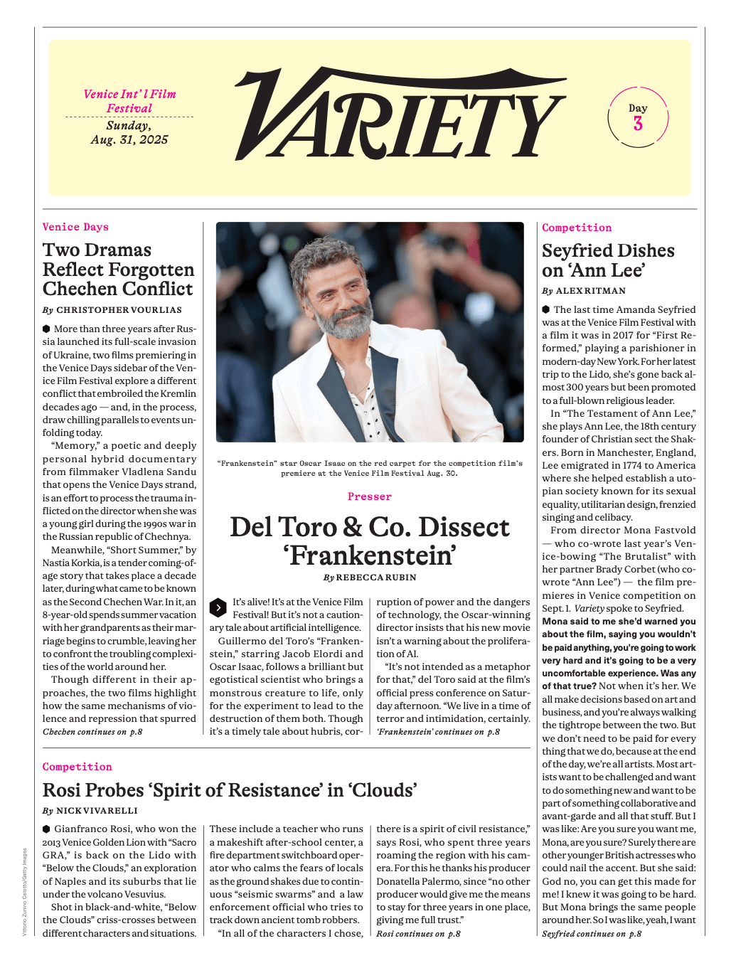 Variety’s Venice Digital Daily, Day 3: Del Toro & Co. Dissect ‘Frankenstein’