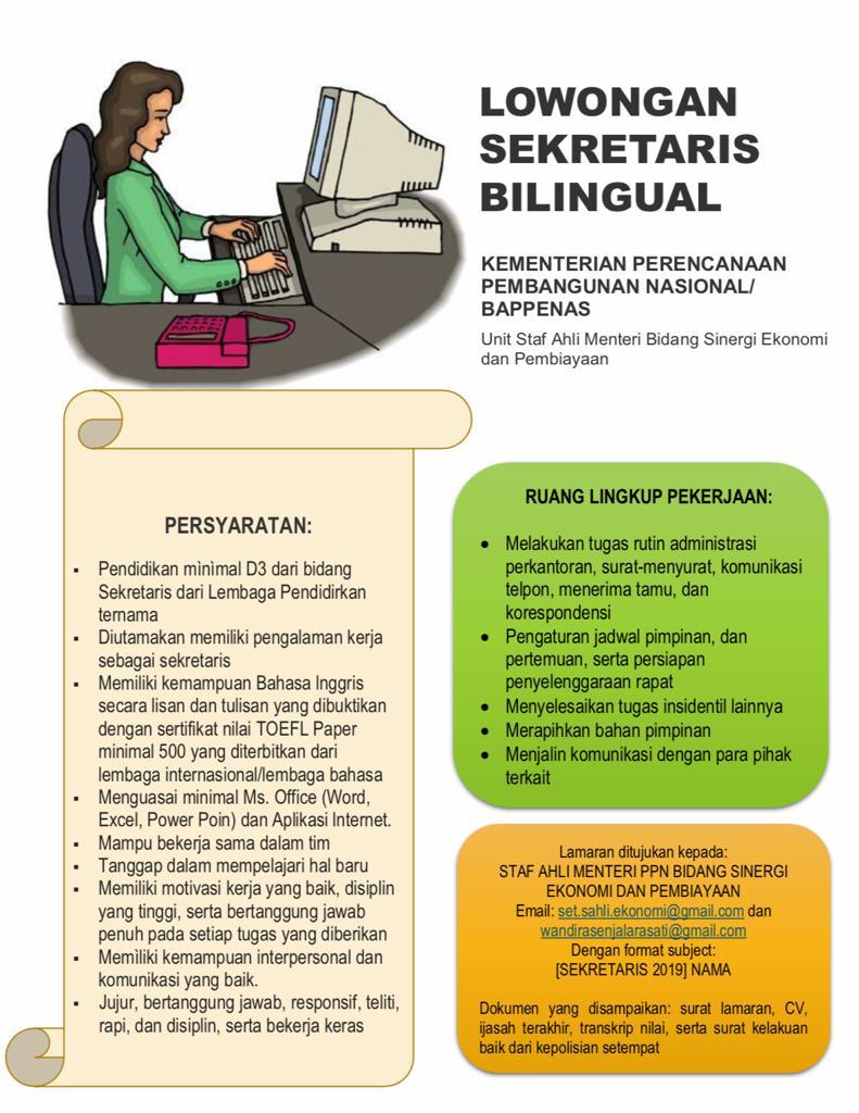 Lowongan Sekretaris BAPPENAS - an article from Program Pendidikan Vokasi  Universitas Indonesia Official Website